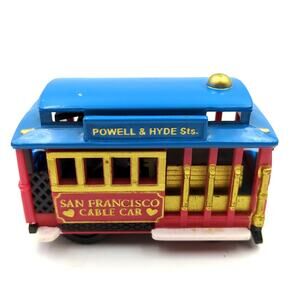 Friction Movement San Francisco Cable Car SNCO Powell & Hyde Street 4" Blue Red